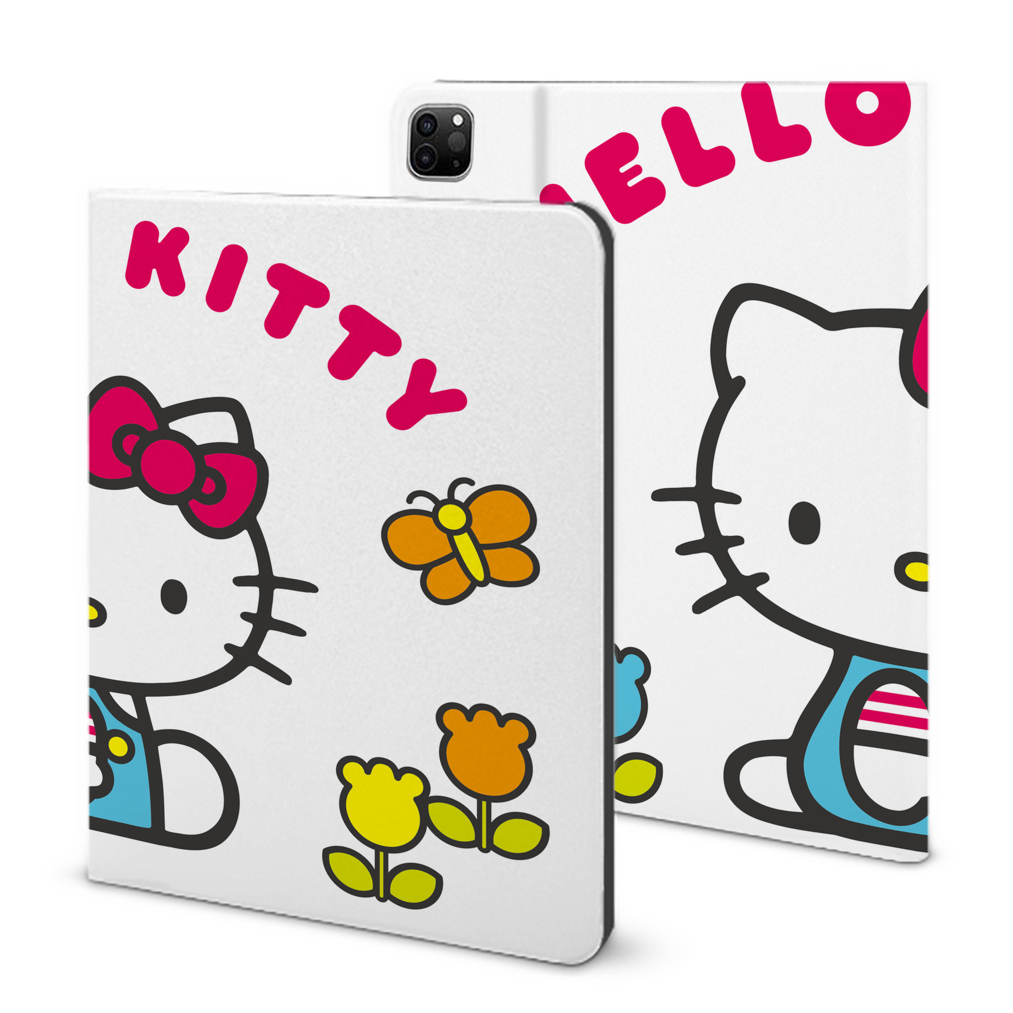（画像用） Hello Kitty ハローキティ IPad ケース ブック型 PUレザー TPU 耐衝撃 軽量 薄型 ペン収納なし 全面保護 IPad 各モデル対応